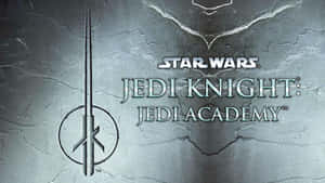 Star Wars Jedi Knight Jedi Academy 遊戲標誌在裂開的金屬表面上。 — 戰士 壁紙