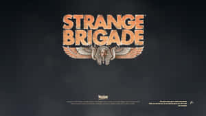 黑暗背景上帶有法老頭和翅膀的 Strange Brigade 遊戲標誌 — 遊戲 壁紙