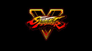 Street Fighter V 遊戲標誌，黑色背景上帶有火紅與金色文字 — 快打旋風 壁紙