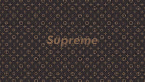 Supreme 標誌在 Louis Vuitton monogram 圖案上的 Wallpapers。 — 黑色桌面 壁紙