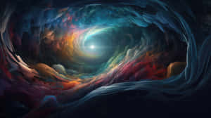 充滿活力的宇宙漩渦，旋轉的星雲和發光的恆星通向一個光芒四射的銀河核心。 — 宇宙 壁紙