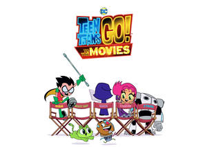 Teen Titans Go 角色坐在導演椅上，為電影場景做準備。 — 動畫卡通 壁紙