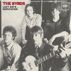 The Byrds 樂團照片，包含吉他和專輯標題文字。 — 岩石 壁紙