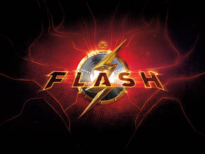 The Flash 標誌，在深色背景上帶有發光的閃電和電路圖案。 — 漫威標誌 壁紙