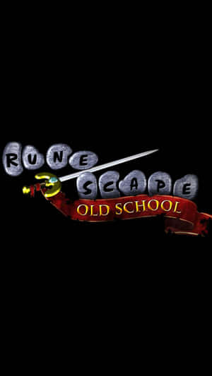 RuneScape Old School 標誌，劍穿石頭字母，黑色背景 — 電玩遊戲 GIF 壁紙