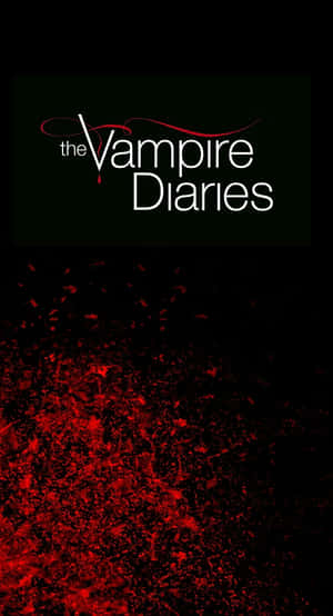 The Vampire Diaries 標誌在黑色背景上帶有紅色濺射效果。 — 噬血情人 壁紙