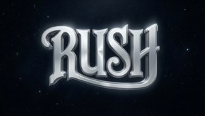 閃亮的銀色RUSH文字漂浮在滿天星斗的空間中。
