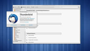 藍色條紋桌面背景上的 Thunderbird 電子郵件客戶端軟體介面。 — 霹靂貓 壁紙