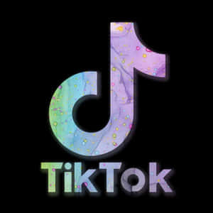 TikTok 標誌帶有水彩效果和發光氣泡，背景為黑色。 — TikTok 動圖 壁紙