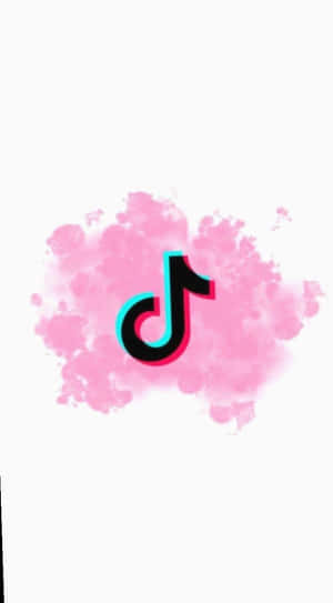 TikTok 應用程式標誌，帶有粉紅色水彩背景。 — TikTok 動圖 壁紙