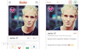 Tinder 約會應用程式個人資料，一位名叫 Jamie 的金髮男子，附有興趣和位置。 — 男人 壁紙