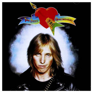 Tom Petty 身穿皮夾克，頭上有愛心與吉他標誌。 — 專輯封面 壁紙