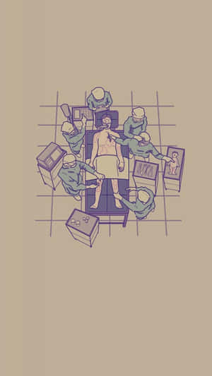 穿著手術服的外科醫生在手術室中對病人進行手術。 — 良醫墨非 壁紙