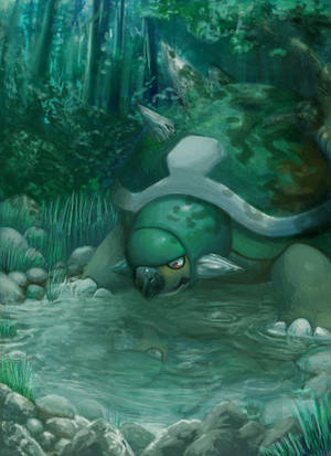 Torterra 注視水坑