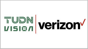 白色背景上並排的 TUDN Vision 和 Verizon 標誌 — 澤爾德里斯 壁紙