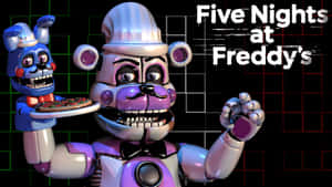 Five Nights at Freddy's 的兩個威脅性電子動畫角色拿著披薩。 — 惡夢佛萊迪 壁紙