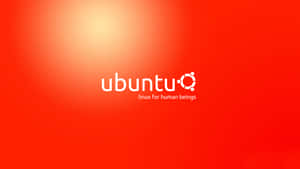Ubuntu 標誌附有標語 linux for human beings，背景為紅色漸變 — Full 4K 桌面 壁紙