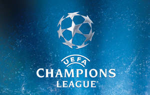紋理藍色背景上的 UEFA Champions League 標誌 — 歐洲冠軍聯賽 壁紙