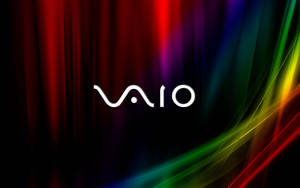 深色背景上帶有彩色光線條紋的 VAIO 標誌 — Sony 壁紙