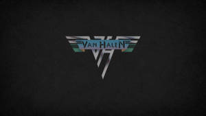 Van Halen 樂隊標誌，帶有金屬翅膀，位於黑色紋理背景上 — 岩石 壁紙