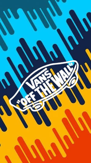 Vans Off The Wall 標誌在彩色抽象滴落背景上。 — Vans 標誌 壁紙