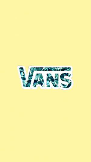 Vans 標誌在黃色背景上帶有水波紋圖案。 — Vans 標誌 壁紙