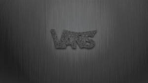 拉絲金屬背景上帶有花卉細節的 VANS 標誌。 — Vans 標誌 壁紙