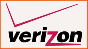 Verizon 標誌，帶有洋紅色勾號和黑色文字，位於米色背景上。 — 威訊 壁紙