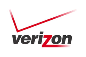 白色背景上帶有紅色勾號和黑色文字的 Verizon 標誌 — 威訊 壁紙