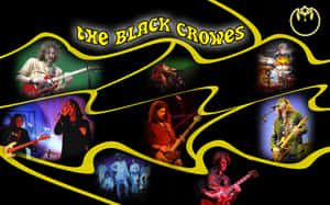 The Black Crowes 樂團在舞台燈光下以吉他和鼓進行現場表演。 — AMOLED 壁紙