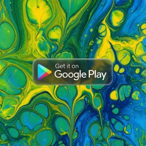Google Play按鈕在彩色抽象背景上 — Pixel Watch 5 壁紙