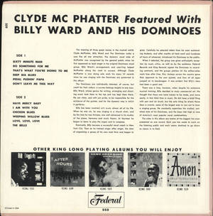 復古黑膠唱片封底，列出 Clyde McPhatter 和 Billy Ward 的歌曲和藝術家傳記。 — 音樂 壁紙