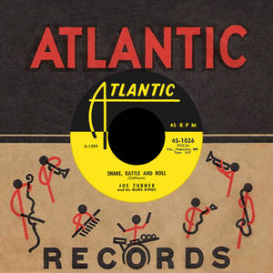Joe Turner and his Blues Kings 的 Shake Rattle and Roll 的 Atlantic Records 45 RPM 黑膠唱片標籤。 — 好萊塢 壁紙