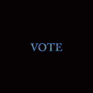 黑色背景上發光的藍色和紫色字母「VOTE」。 — iPad Pro 12.9 壁紙