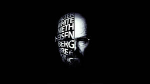 Walter White 的臉被分割，文字形成一側，背景為黑色。 — Studio Display 壁紙
