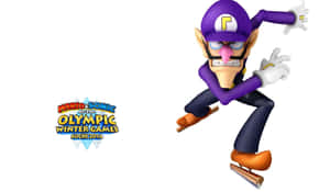 Waluigi 在《瑪利歐與音速小子 AT 索契冬奧》中溜冰。 — 可愛又粉嫩 壁紙