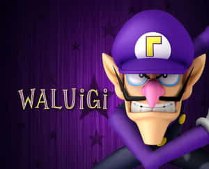 來自瑪利歐遊戲的 Waluigi 在紫色星空背景前露出憤怒表情。 — 路易吉 壁紙