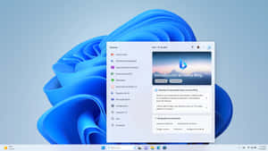 Windows 11 桌面顯示 Bing 搜尋視窗，包含最近和熱門查詢。 — Windows 壁紙