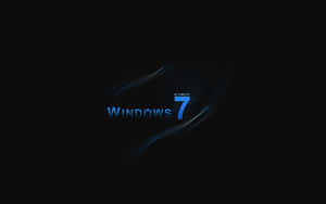 Windows 7 Ultimate 標誌，黑色背景上有藍色光跡 — 深色窗戶 壁紙