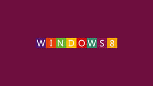 Windows 8 標誌在洋紅色背景上帶有多色字母方塊。 — 最酷的桌面 壁紙