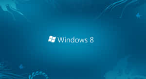 Windows 8 標誌在藍色背景上帶有裝飾元素 — 黑色高畫質桌布 壁紙