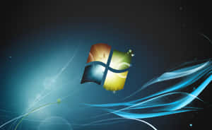 Windows 標誌，帶有流動的藍色光軌，背景為深色 — 暗黑美學電腦 壁紙