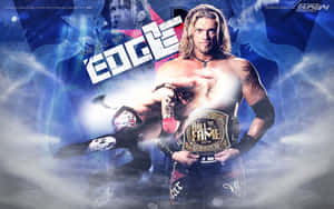WWE 摔角手 Edge 在戲劇性的藍色煙霧中手持他的名人堂腰帶。 — 桌面 壁紙