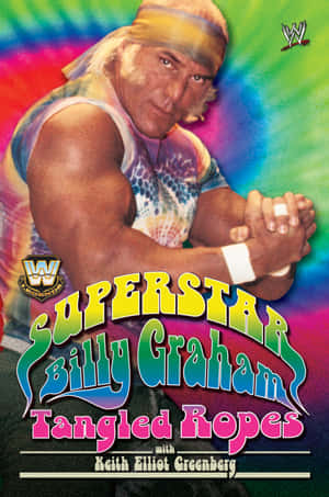 WWE摔角手Billy Graham穿著紮染襯衫的彩色海報。 — 插畫 壁紙
