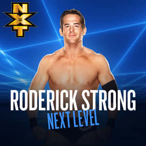 WWE摔角手Roderick Strong在NXT宣傳照中，背景為藍色霓虹燈。 — 音樂 壁紙
