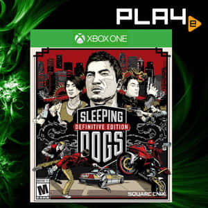 Sleeping Dogs Definitive Edition Xbox One 遊戲封面，角色在紅色城市景觀中行動。 — 睡狗 壁紙