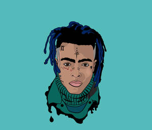 XXXTentacion 藍綠藝術畫作