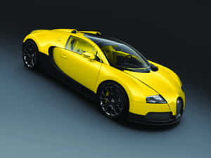 黃色Bugatti Veyron超級跑車在攝影棚燈光下帶有黑色飾邊 — 布加迪 GIF 壁紙