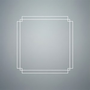 灰色漸變背景上的幾何白色框架 — Pixel Watch 3 壁紙