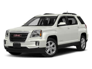 白色GMC Terrain SUV攝影棚照片，帶有鍍鉻細節和黑色飾邊。 — 4:3 壁紙